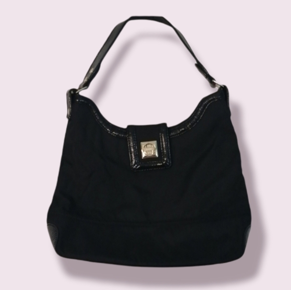 Kate Spade NY Black Nylon Hobo Shoulder Bag Patent… - Picture 2 of 13